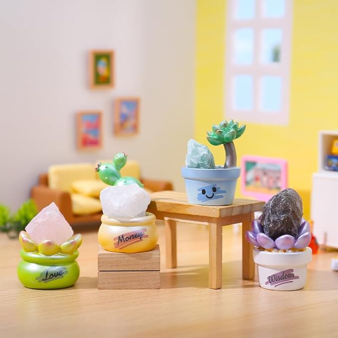 Surprise Box Figures Diamond Crystal Plant Theme, Mystery Bag Random Design Action Figures Figurine Collectible Home Desk Car Decoration, Birthday Christmas New Year Gift, Single Box-1 Box