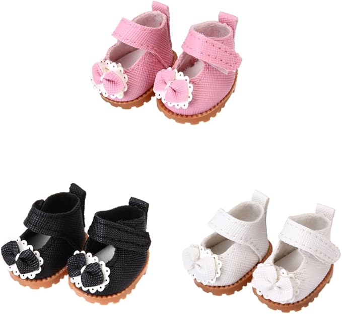 3 Pairs of Doll Shoes Suitable for 17cm Dolls, 3 Colors Suitable for Different Clothing Styles, 17cm Doll Accessories (Colors B)