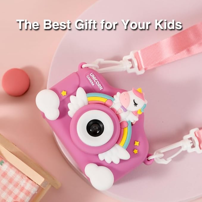 Kids Unicorn Digital Camera for 3-8 Years Girls Christmas Birthday Gifts