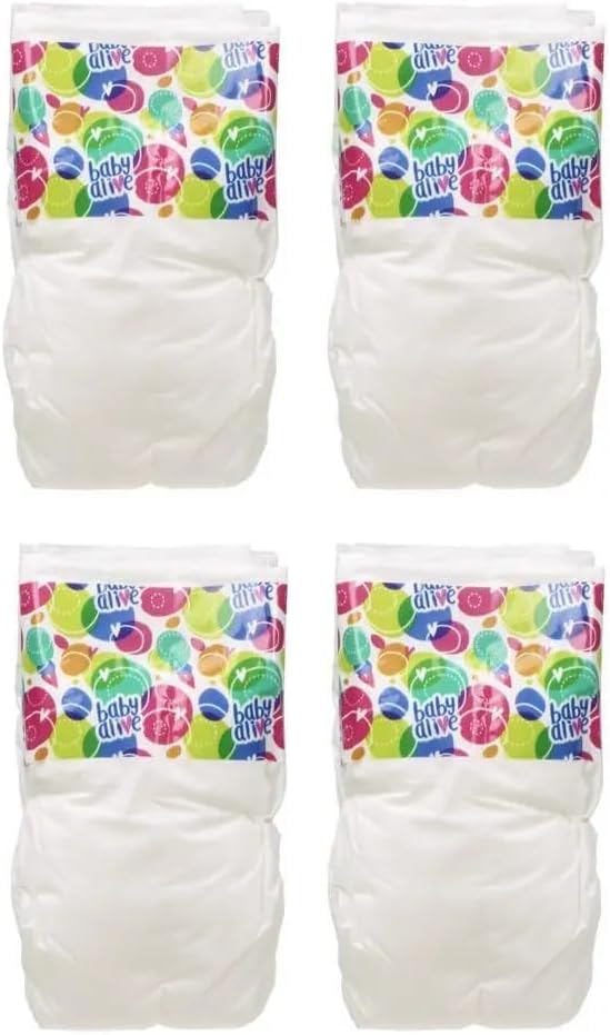 Baby Alive Doll Diaper Refill, Includes 4 Diapers, Toys Accessories, for Kids Ages 3 Years Old and Up