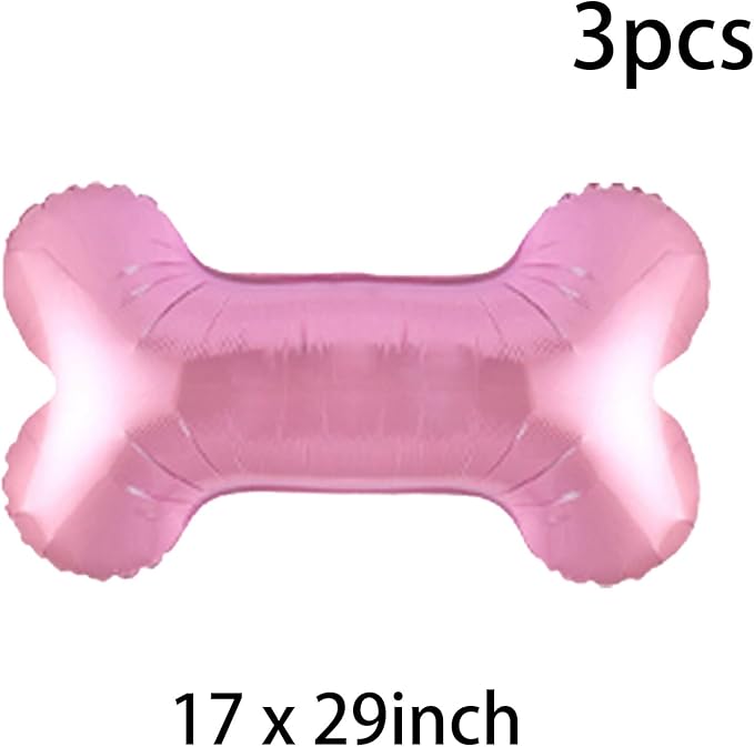 Dog Paw Shaped Foil Balloons Bone Shaped Foil Balloons Dog Party Balloons Decorations for Pets Party Kids Birthday Baby Shower Decorations (Pink 3pcs)