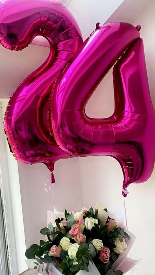 Number 0 Balloons 40 Inch Hot Pink Number Balloons for 10 20 30 40 50 60 70 80 90 100 Numbers Balloon Birthday Decorations Wedding Event Baby Shower