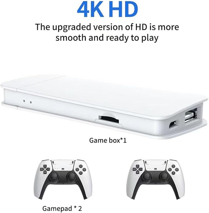 M15 Retro Game Stick, 4K HDMI Output & Wireless Controller Plug and Play Video Game Console with 30000+ Games, Arcade Game Console (128G)