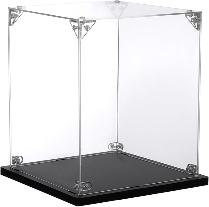 MECCANIXITY Acrylic Display Case, 6x6x6 Inches Clear Display Box Assemble Dustproof Display Box Storage Organizer for Collectibles Action Figures