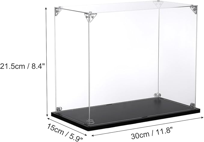 MECCANIXITY Acrylic Display Case, 12x6x8 Inches Clear Display Box Assemble Dustproof Display Box Storage Organizer for Collectibles Action Figures
