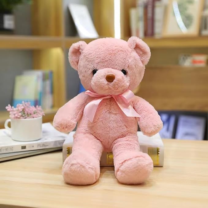 Teddy Bear Stuffed Animals, 13.5 Inches Pink Teddy Bear Plush Toy Birthday Christmas Valentine’s Day Gift for Kids Girlfriend (Pink-A)