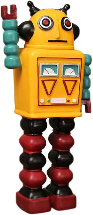 Toyvian Vintage Robot Model Ornaments Retro Robot Decorative Figure for Home D Cor Compact Resin Desk Decoration Unique Gift for Kids and Adults