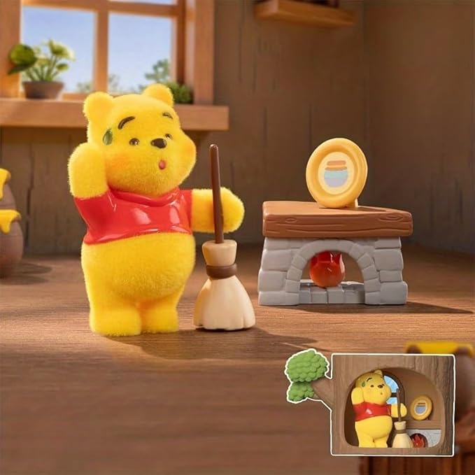 MINISO Winnie The Pooh Tree House Series Blind Box Cute Desktop Ornament Gift Collection 1 Random Easter Gift