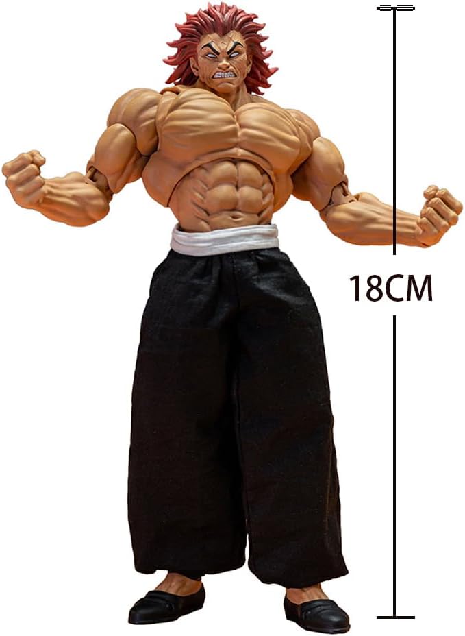 Hanma Yujiro Action Figure 18CM Anime Figure Yujiro Statue Model, Joints Movable Cartoon Manga Figure Handmade Collectible Desktop Decoration for Fans