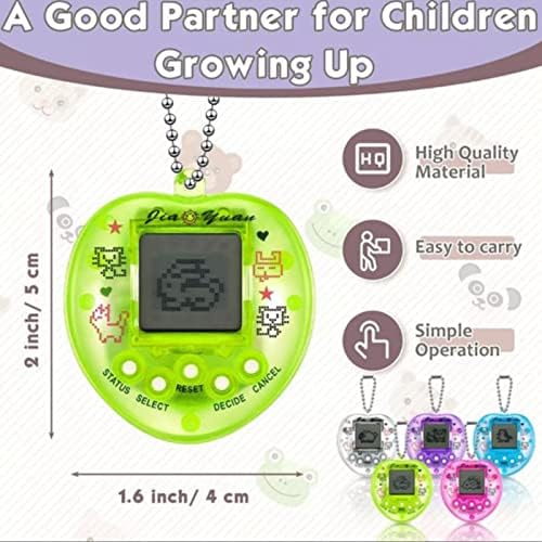 Virtual Electronic Digital Pets Keychain,2 Pcs Heart Shaped Mini Digital Electronic Virtual Pet Game,Multiple Pet Modes Easter Basket Stuffers