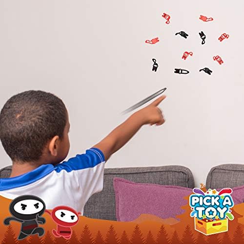 PICK A TOY Ninja Toys for Boys & Girls Party Favors Supplies Stretchy Flying Ninjas 24-Pieces, Slingshot Toys Mini Toy Karate Birthday Goodie Bags Stuffer and Ninja Party Favors Easter Egg Fillers