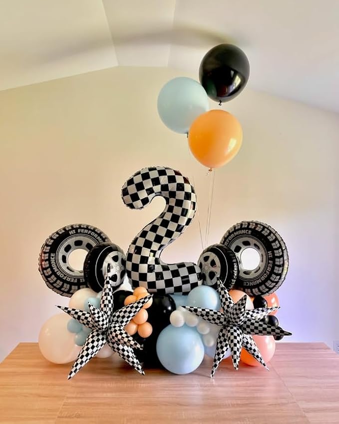 5pcs 30inch wheel balloons-race cars hot wheels birthday party decorations supplies for men. cars theme birthday party decorations.
