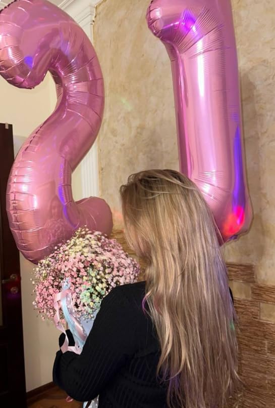 Pearlescent Pink 40 Inch 0 Number Balloons, 0 Decorations for 10 20 30 40 50 60 70 80 90 100Birthday, Foil Giant Birthday Graduations Anniversary Party Balloons