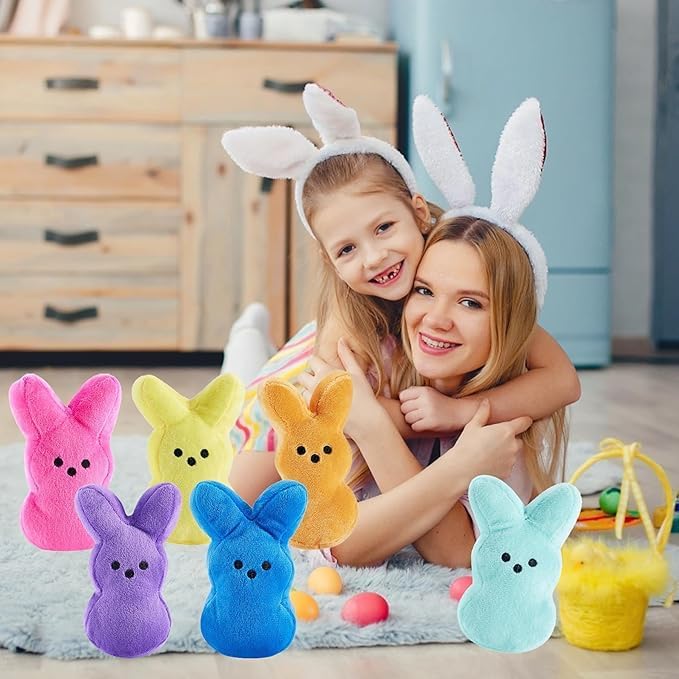 12PCS Cute Bunny Plush Toys,Easter Basket Stuffers Toys for Kids,Bunny Stuffed Animals,Easter Party Favors Gift for Girls Boys