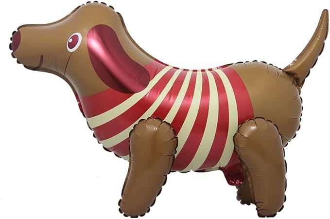 4D Walking Balloons Animal Foil Balloon Lion Panda Alpaca Turtle Cow Horse hippo leopard Ballon Jungle Forest Zoo Theme Baby Shower Birthday Party Supplies (4D Dachshund)
