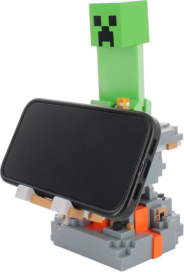 Exquisite Gaming: Minecraft: Creeper - Cable Guys Original Controller & Phone Holder, Collectible Device & Gaming Stand, Officially Licensed Figure