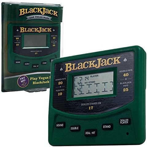 Las Vegas Style Electronic Handheld Blackjack Game - Includes Bonus Deck of Cards!