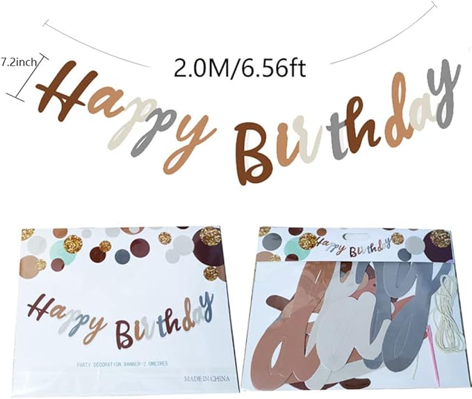 Bear Theme Happy Birthday Banner with Cute Bear Banner, Bday Party Pennant Decor, Wild One Woodland Bear First Birthday Party Supplies