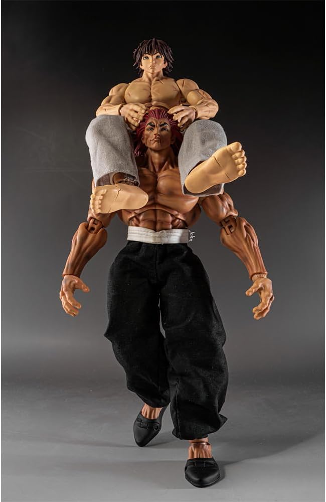 2PCS Hanma Yujiro Action Figure Anime Figure Yujiro Statue Model, Joints Movable Cartoon Manga Figure Handmade Collectible Desktop Decoration for Fans