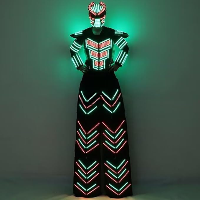 LED Robot Costume Suit Illuminated Party Dance RGB Luminous Armor Bar Light Show Dance LED Night Lights Clothing