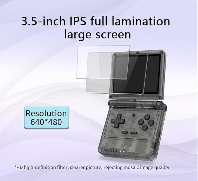 Powkiddy V90S Retro Handheld Console - 10,000+ Preloaded Games, Foldable Clamshell Design, 3.5" IPS Screen, 4-6 Hour Battery, Dual TF Slots (Yellow)