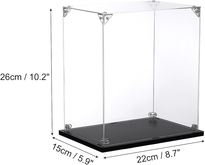 MECCANIXITY Acrylic Display Case, 9x6x10 Inches Clear Display Box Assemble Dustproof Display Box Storage Organizer for Collectibles Action Figures