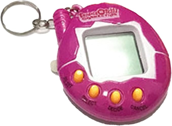 Interactive Digital Pet, Retro Virtual Electronic Pet Keychain Handheld Game Machine for Boys Girls (Pink
