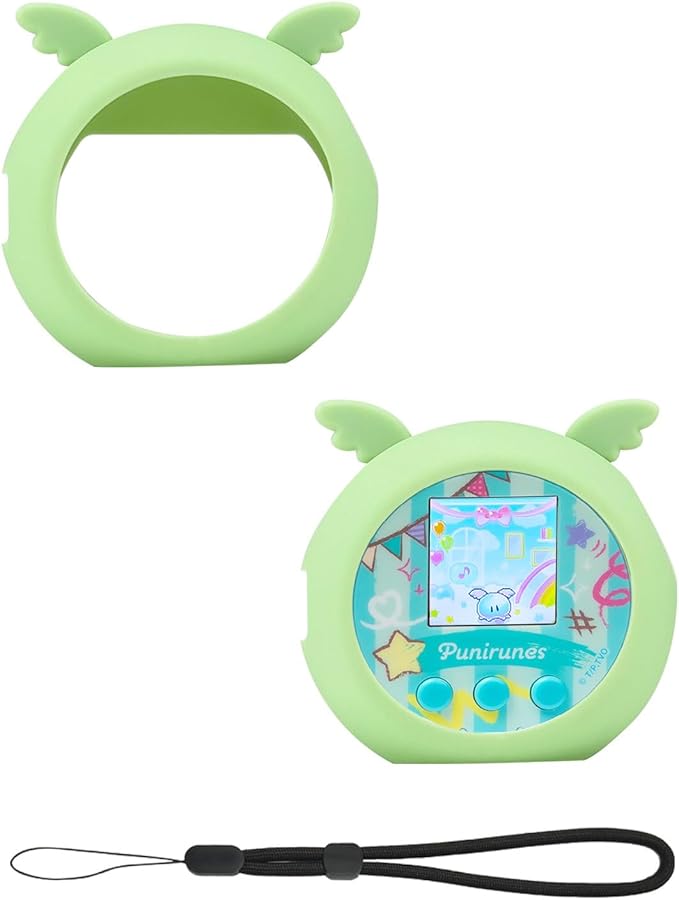Silicone Case Compatible with Punirunes Interactive Digital Toy - Protective Sleeve with Lanyard (Case Only) - Pale Green