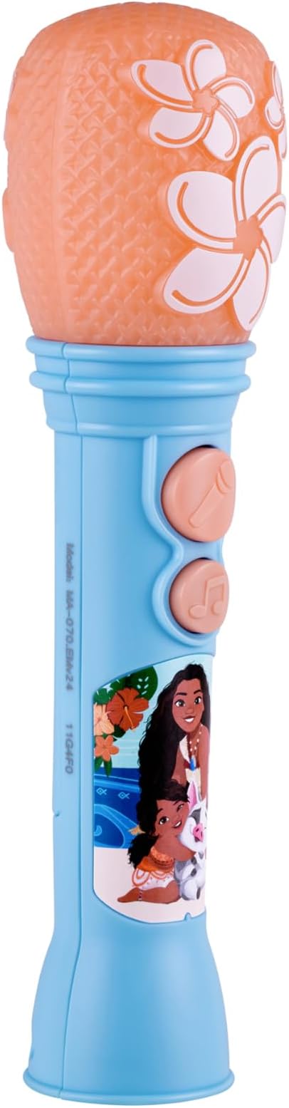 ekids Disney Princess Moana Toy Microphone for Kids, Musical Toy for Girls with Built-in Music, Kids Microphone Designed For Fans of Moana Toys for Girls