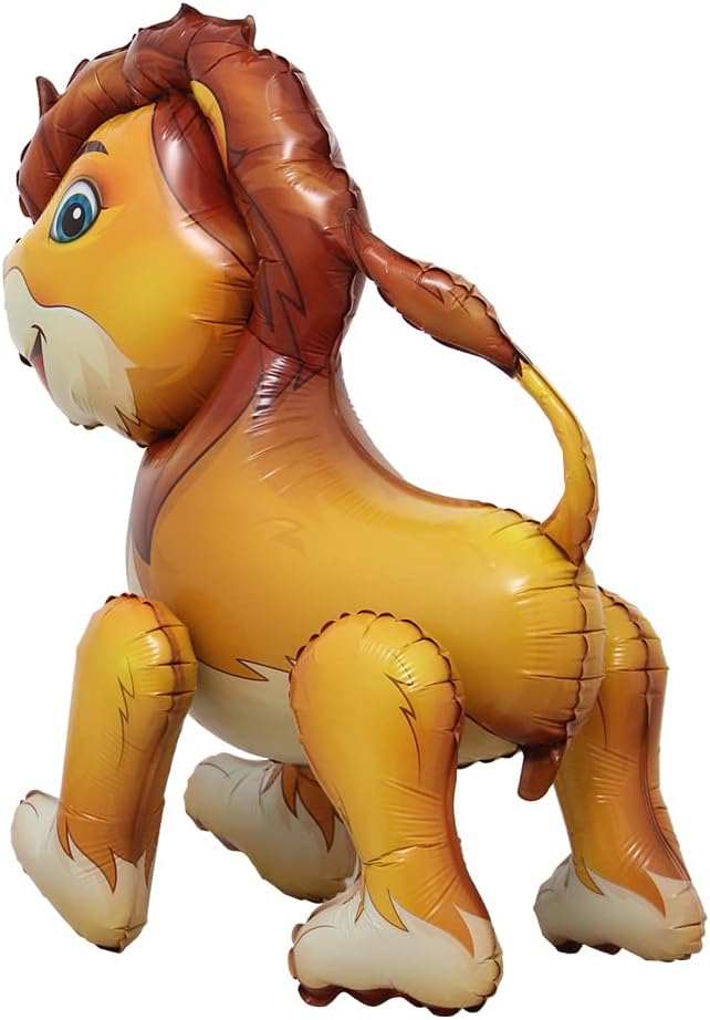 4D Walking Balloons Animal Foil Balloon Lion Panda Alpaca Ballon Jungle Forest Zoo Theme Baby Shower Birthday Party Supplies (4D Lion)