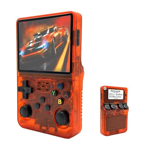 Handheld Retro Game Console with 21,000+ Games, 3.5" IPS Screen, and Dual TF Card 128 GB System, supports 20+ emulators and features HDMI and TV output, 3500mAh battery for long-lasting fun. (Red)