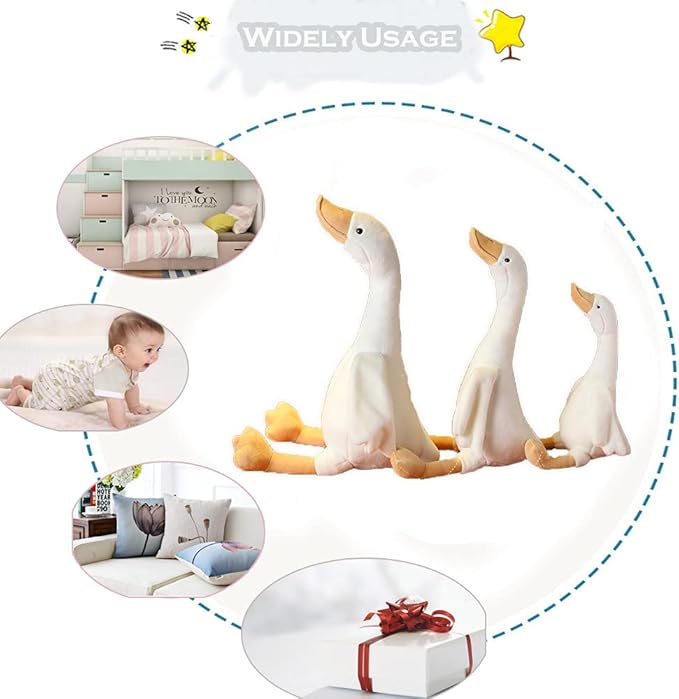 CHELEI2019 19.7" Goose Stuffed Animal Plush Toy,White Swan Stuffed Animal Toy Gifts for Kids