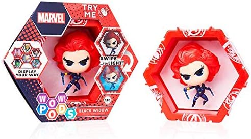 WOW! PODS Avengers Collection - Black Widow | Superhero Light-Up Bobble-Head Figure | Official Marvel Collectable Toys & Gifts