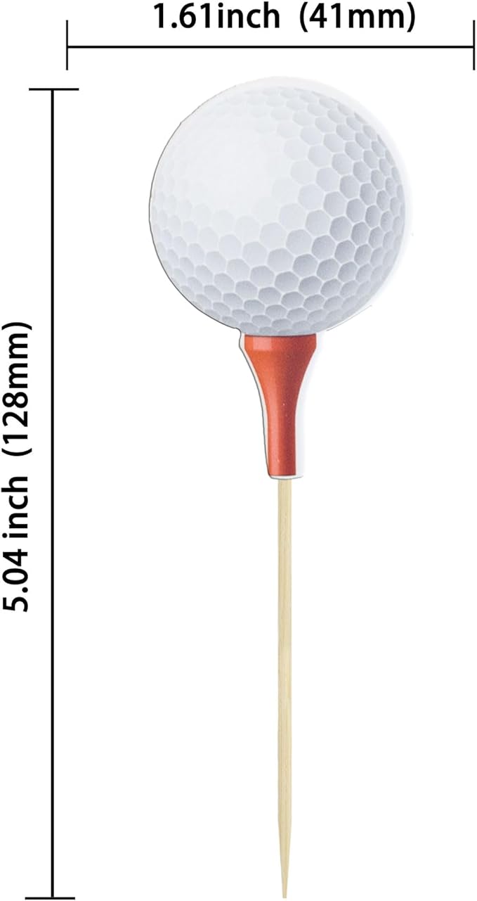Gyufise 36Pcs Sports Cupcake Toppers - Golf Ball Cupcake Picks & Birthday Cake Decorations for Golf Sports Players Theme Parties