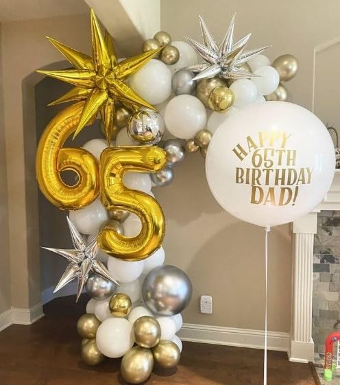 40 Inch Gold Mylar Foil Number 6 Birthday Balloon, Digital Balloons for 6 16 Boy Girl Party Decorations Supplies, Big Helium Balloon Numbers for 26 36 46 60 66 Men Women Anniversary
