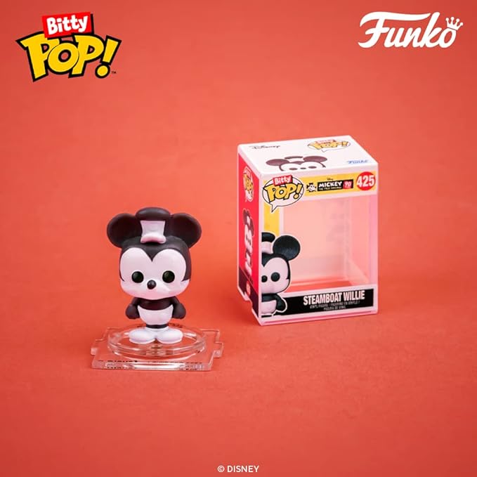 Funko Bitty POP! Disney - Minnie, 4-Pack - Minnie Mouse (red Dress), Daisy Duck, Donald Duck and A Surprise Mystery Mini Figure - 0.9 Inch (2.2 Cm) Collectable - Stackable Display Shelf Included