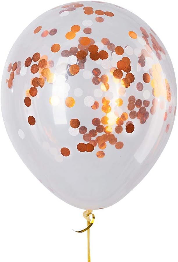 GAKA Orange Confetti and White Balloons 12 Inch 3 Style Pack of 50,Party helium balloon Party Decorations Supplies