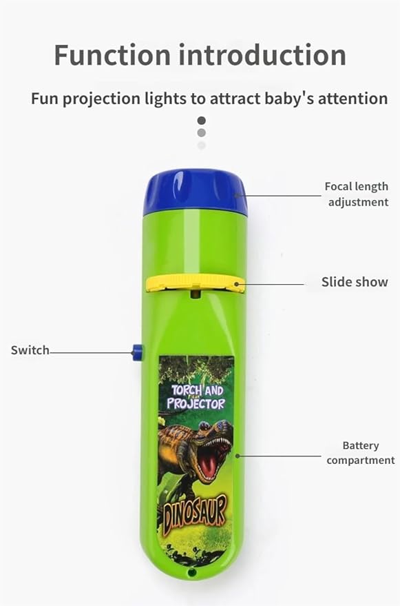 Dinosaur Projector Flashlight, 1 Set Dinosaur Projector Toy with 3 Discs & 24 Patterns, Portable Dinosaur Projector Flashlight, Night Light Technology Toy for Christmas (3 PCS)