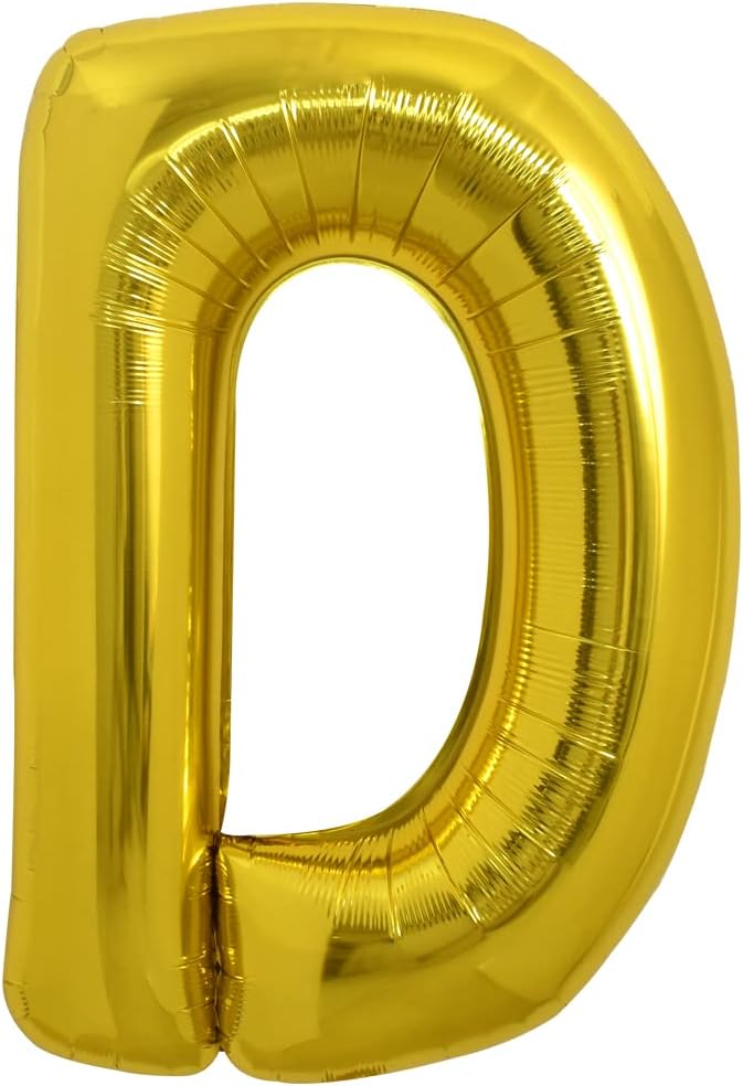 TONIFUL 40 Inch Large Gold Letter D Balloons, Foil Mylar Big Balloons for Birthday Party Anniversary Decorations
