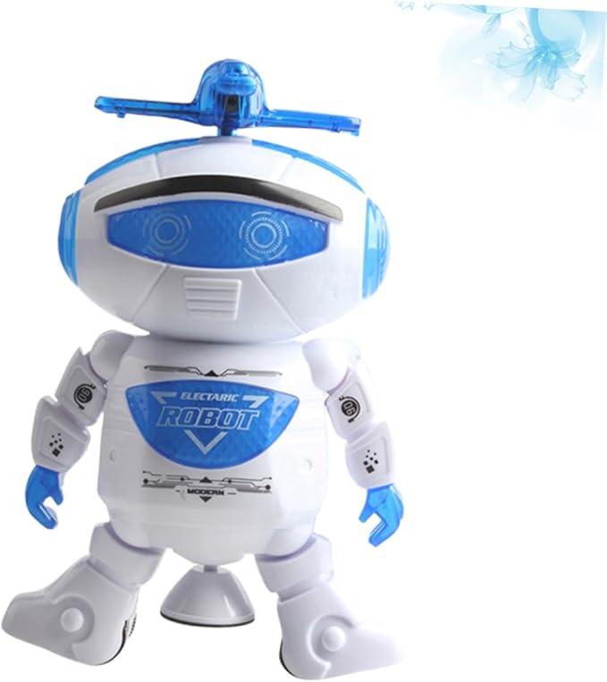 Dance Robot Toy for Children Flashing Lights Fun Music Rotating Robot Toy Boys and Girls