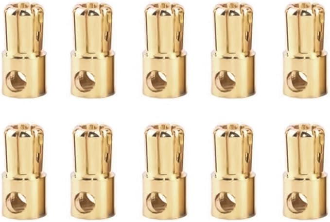 10 Pairs Gold-Plated 6.0MM 6MM Banana Plug Bullet Male Female Connector Adapter for RC Lipo Battery ESC Motors