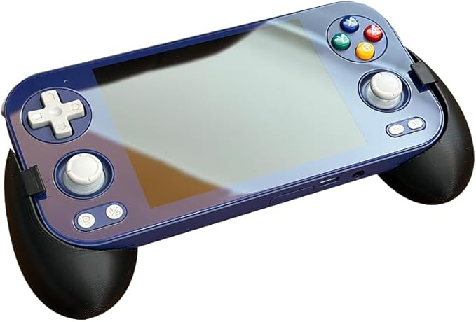 3D Printed Grip for RG476H Handheld Game Console, Ergonomic Grip Compatible Screen Protector Version (Black)