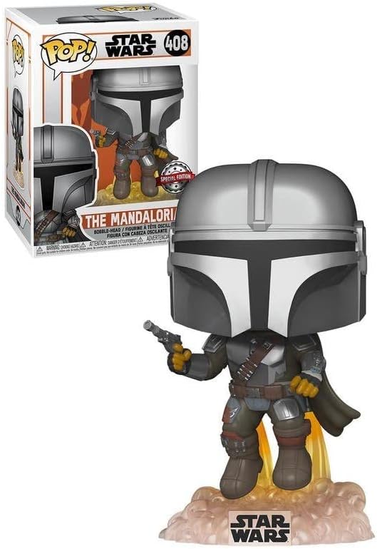 Funko POP! Star Wars #408 - The Mandalorian [Flying with Blaster] Exclusive