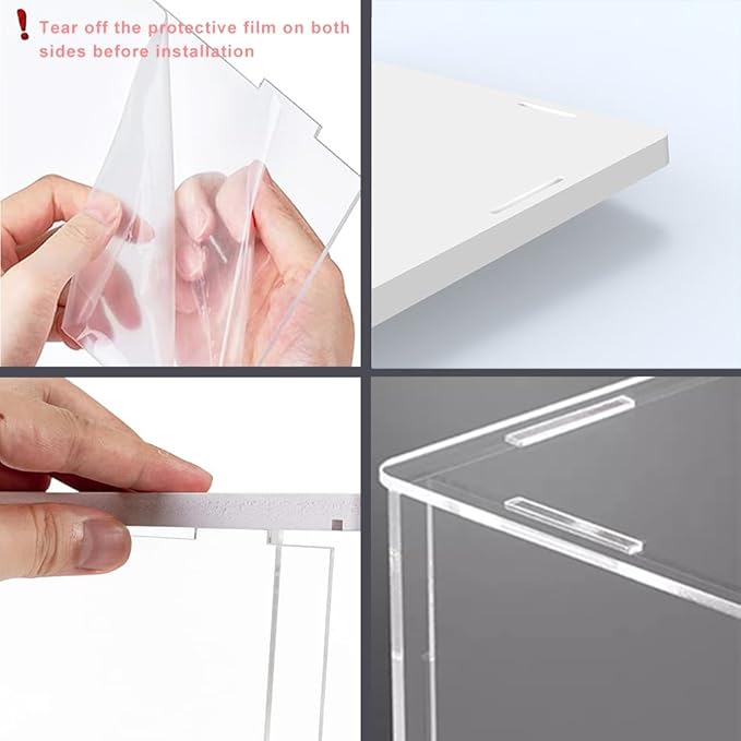 Nynelly Acrylic Display Case for Collectibles,Clear Display Box for Lego 21318 Tree House, Acrylic Boxes for Display Toy Figure, Assemble Countertop Dustproof Showcase with Base,17.7x17.7x17.5 in