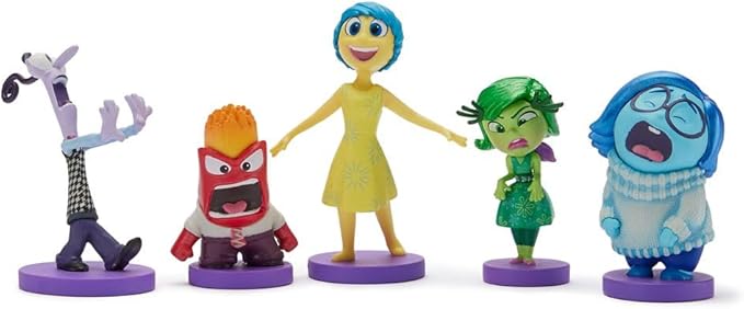 Disney Store Official Inside Out 2 Figure Set – 9 Fully Sculpted Disney Figures Including Anger, Joy, Envy, Sadness & More in Double-Tiered Box with Scenic Backgrounds