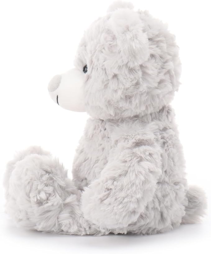 Apricot Lamb Light Gray Flower Bear Stuffed Animals for Kids, Soft Cute Plush Toys for Baby Girl and Boy, 7.9 Inches