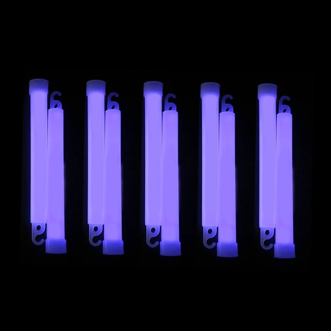 novelinks 50 Pcs 6'' Premium Glow Sticks Bulk - Ultra Bright Large Glow Necklaces Light up Glow in The Dark , Emergency Glow Sticks, Long-lasting Lighting Waterproof(Blue)