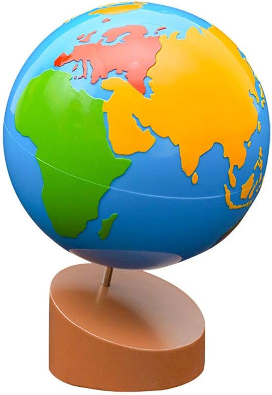Montessori Globe - World Parts Science and Cultural Geography Materials Continental Globe and Sandpaper Globe Early Education Teaching aids Toys