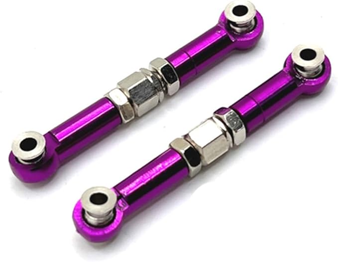Remote Control Car Accessories Fit for MJX H6 16207 16208 16209 16210 RC Car Parts Metal Upgrading and Modification Steering Rod(Purple)