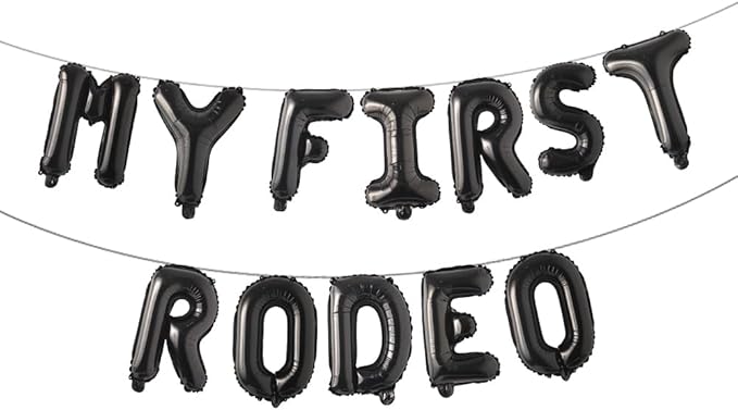 My First Rodeo Party Decoration & Supplies - Banner, Balloons, Backdrop (Black)